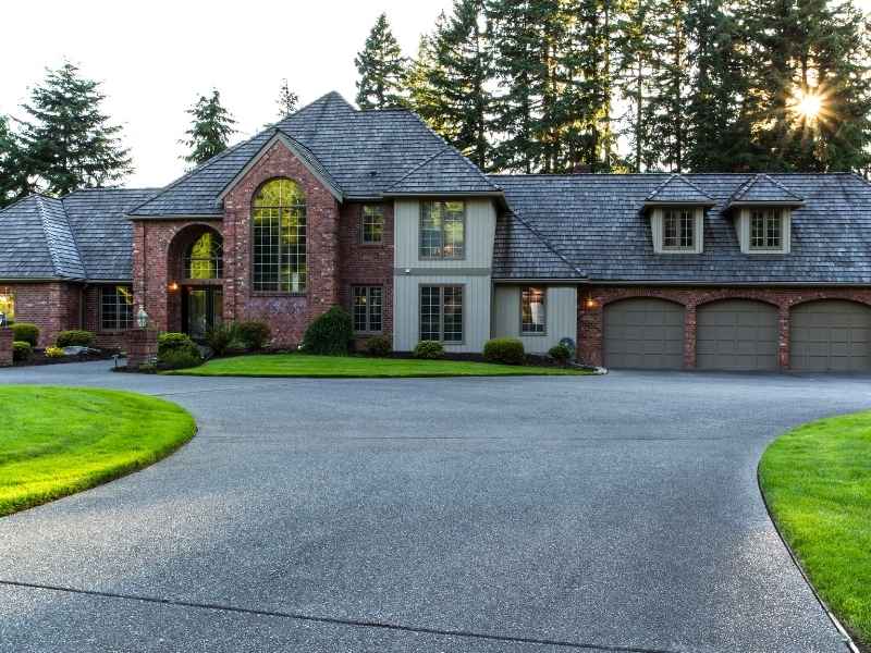 Large residential driveway and paved impervious area in Greenville South Carolina